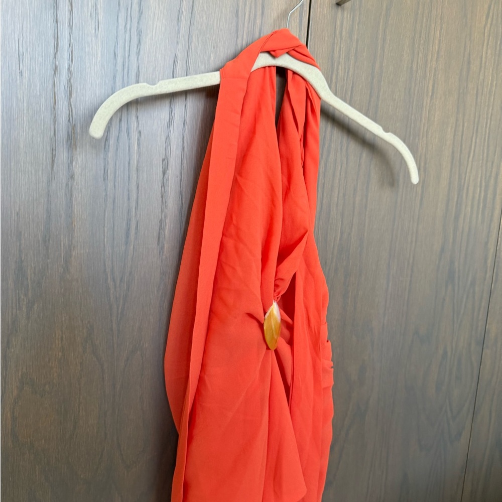 Peppermayo Orange Backless Halter Mini Dress - image 5